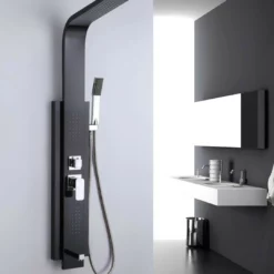 Royal Rio All In One Shower Panel Stainless Steel In Matte Black