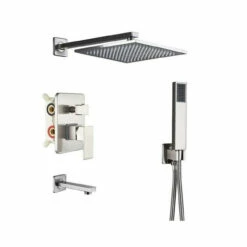 Royal Atlanta 3 Way Shower System Square Brushed Nickel