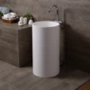 Royal Sky Solid Surface Freestanding Pedestal Sink White