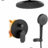 Royal Midnight Skye Matte Black 2 Way Shower System Set 9" Rain Head With Valve Included 1 Royal Midnight Skye Matte Black 2 Way Shower System Set 9" Rain Head With Valve Included -Royal Sales Store 6126J3C1LbL. AC SX679 15821.1635430197
