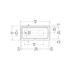Duravit Architect 66" Alcove Acrylic Soaking Tub With Left Drain And Overflow -Royal Sales Store 700408 L 19TALL 3 76841.1634316461