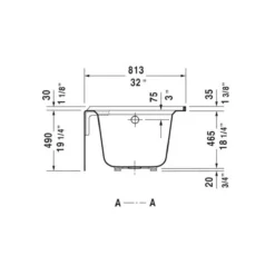 Duravit Architect 66" Alcove Acrylic Soaking Tub With Left Drain And Overflow -Royal Sales Store 700408 L 19TALL 4 48040.1634316461