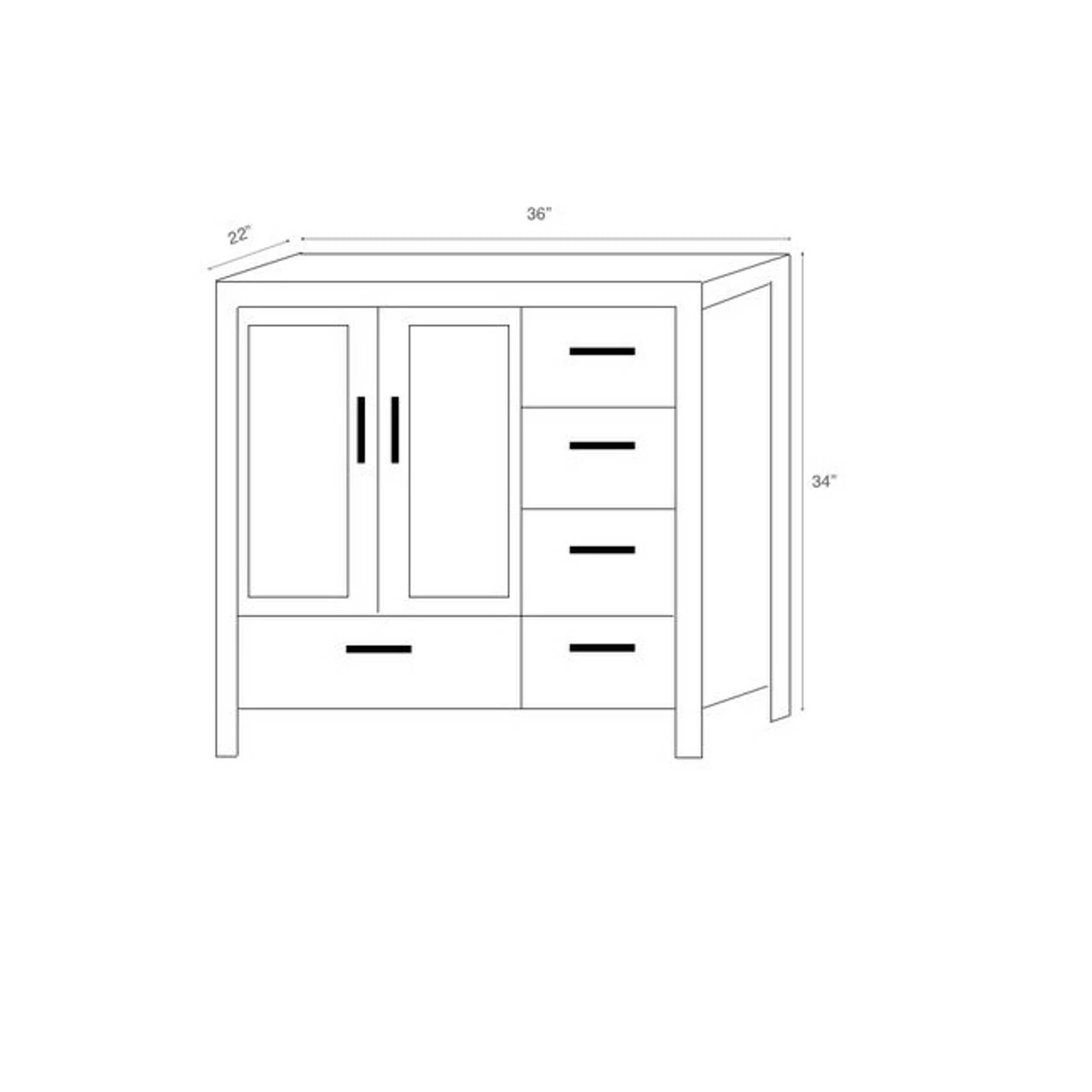 Royal Ludlam 36" Bathroom Vanity With Carrera Marble Top 5 Royal Ludlam 36" Bathroom Vanity With Carrera Marble Top - Image 3