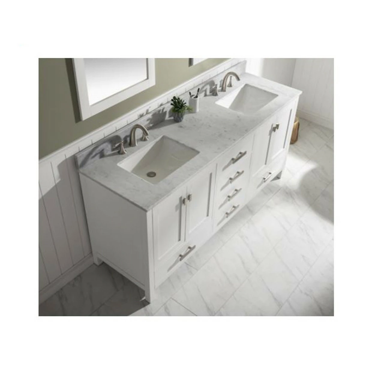 Royal Ludlam 72" Double Bathroom Vanity With Carrera Marble Top 5 Royal Ludlam 72" Double Bathroom Vanity With Carrera Marble Top - Image 3