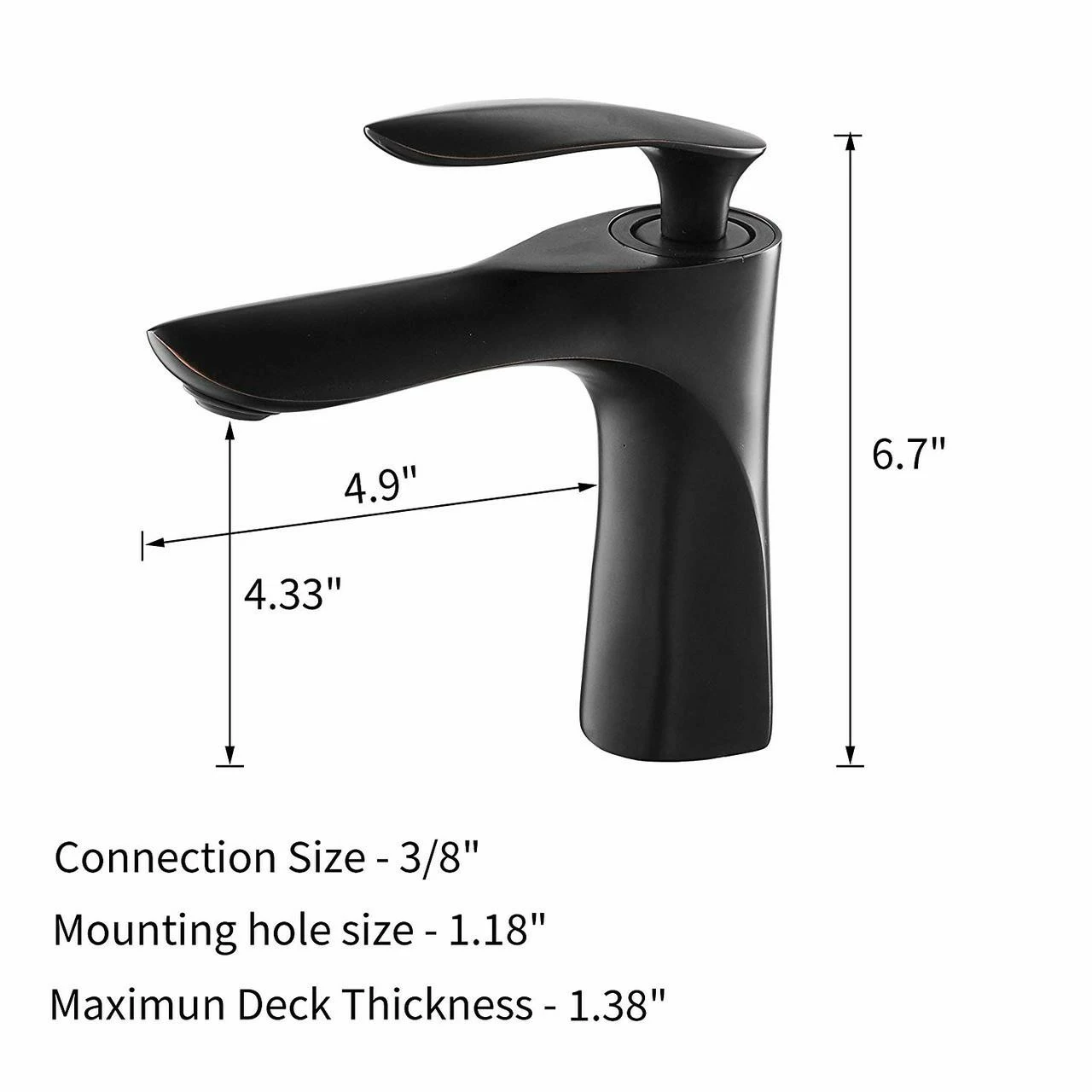 Royal LUXE Single Handle Lav Faucet Oil Rubbed Bronze 5 Royal LUXE Single Handle Lav Faucet Oil Rubbed Bronze - Image 3