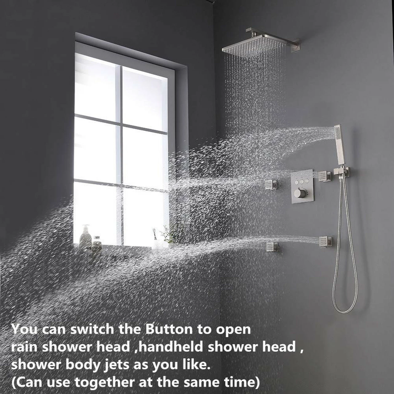 Royal Phoenix Brushed Nickel Shower With Jets 4 Royal Phoenix Brushed Nickel Shower With Jets - Image 2