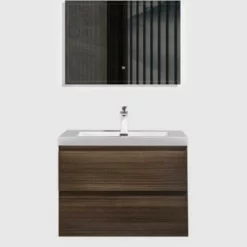 Royal Genoa 30" Gray Oak Wall Mount Bathroom Vanity