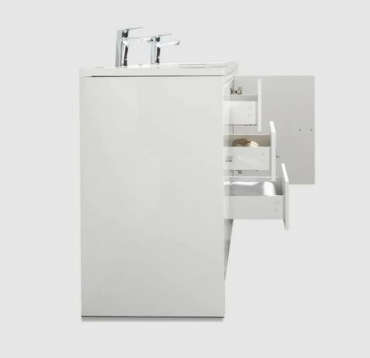 Royal Salerno 60 Inch Light Grey Bathroom Vanity With Top And Sink 4 Royal Salerno 60 Inch Light Grey Bathroom Vanity With Top And Sink - Image 2