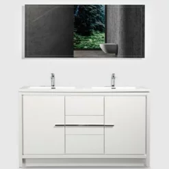 Royal Salerno 60 Inch Light Grey Bathroom Vanity With Top And Sink