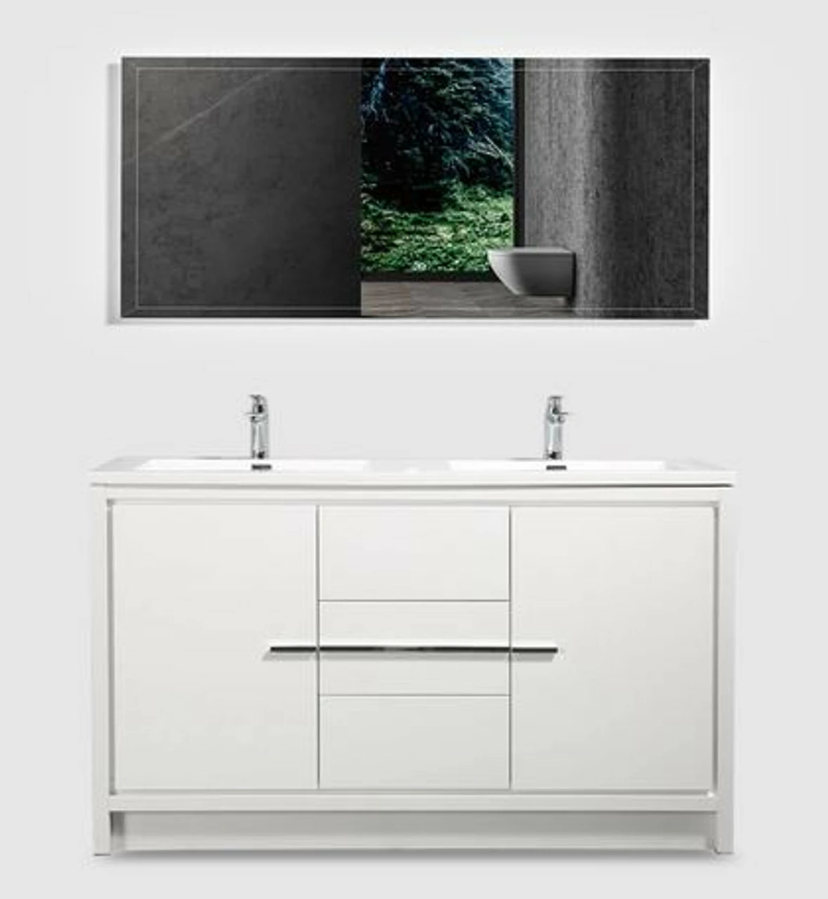 Royal Salerno 60 Inch Light Grey Bathroom Vanity With Top And Sink 3 Royal Salerno 60 Inch Light Grey Bathroom Vanity With Top And Sink