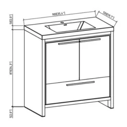 Royal Salerno 36 Inch White Wall Mounted Bathroom Vanity With Faux Marble Top & Sink 9 Royal Salerno 36 Inch White Wall Mounted Bathroom Vanity With Faux Marble Top & Sink -Royal Sales Store ALI 2.3 11860.1661884213