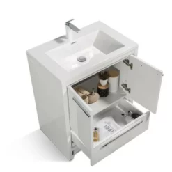 Royal Salerno 30 Inch White Wall Mounted Bathroom Vanity With Faux Marble Top & Sink 7 Royal Salerno 30 Inch White Wall Mounted Bathroom Vanity With Faux Marble Top & Sink -Royal Sales Store ALI 3.2 42780.1661885074