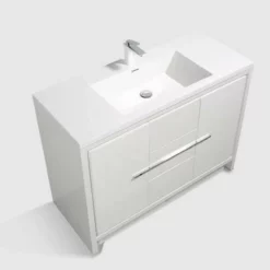 Royal Salerno 48 Inch White Bathroom Vanity With Faux Marble Top & Sink 7 Royal Salerno 48 Inch White Bathroom Vanity With Faux Marble Top & Sink -Royal Sales Store ALI 6.1 92877.1661887123