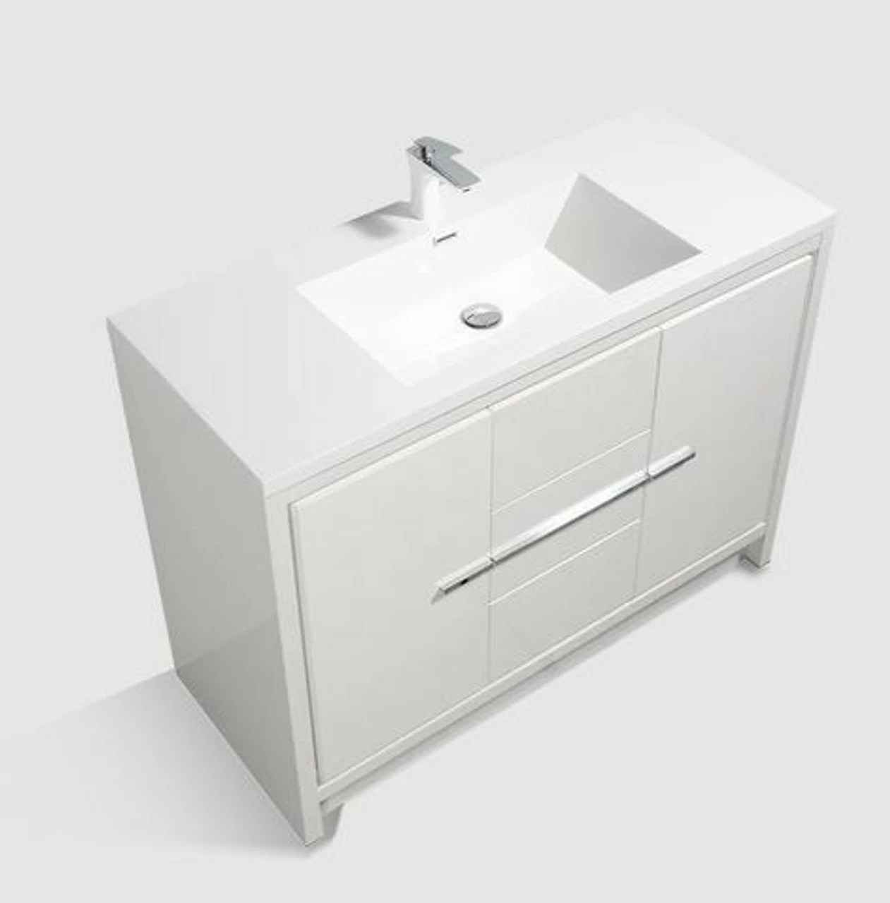 Royal Salerno 48 Inch White Bathroom Vanity With Faux Marble Top & Sink 5 Royal Salerno 48 Inch White Bathroom Vanity With Faux Marble Top & Sink - Image 3