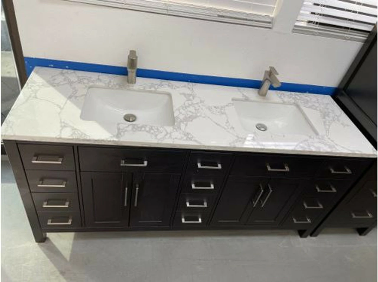 Royal Alexandria 72 Inch Espresso Bathroom Vanity W/ White Quartz Top & Double Sinks 6 Royal Alexandria 72 Inch Espresso Bathroom Vanity W/ White Quartz Top & Double Sinks - Image 4