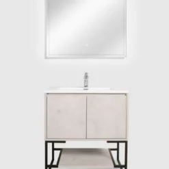 Royal Brescia Wall Mounted 30 Inch Light Grey Bathroom Vanity With Top And Sink