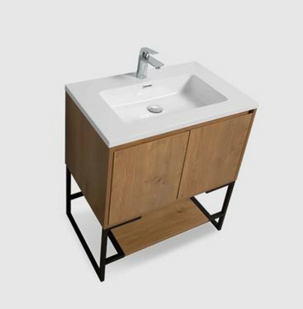 Royal Brescia Wall Mounted 24 Inch Oak Bathroom Vanity With Top And Sink 4 Royal Brescia Wall Mounted 24 Inch Oak Bathroom Vanity With Top And Sink - Image 2