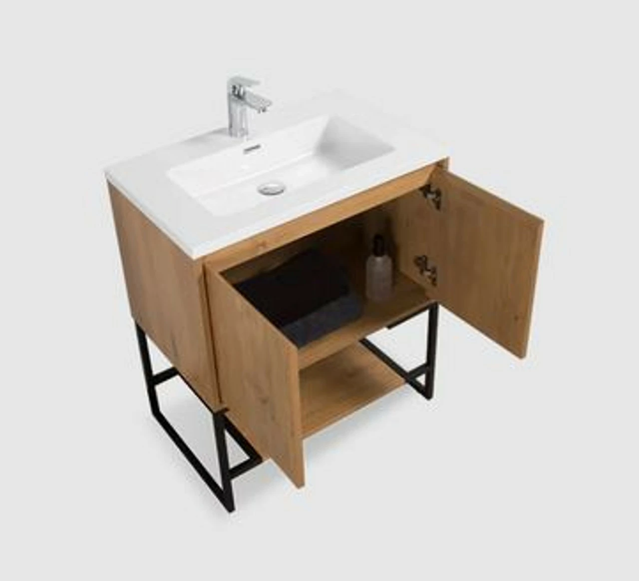 Royal Brescia Wall Mounted 24 Inch Oak Bathroom Vanity With Top And Sink 5 Royal Brescia Wall Mounted 24 Inch Oak Bathroom Vanity With Top And Sink - Image 3