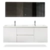 Bergamo-Floating Bathroom Vanity Wall Hung Vanity Unit With Faux Marble Integrated Top&Sink - 60 In