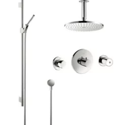 Axor Uno Thermostatic Shower System With Shower Head, Handshower, Slide Bar, And Volume Control - Includes Rough-In Valve