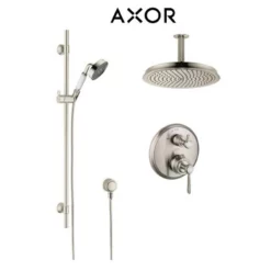 Axor Montreux Thermostatic Shower System With Shower Head, Handshower, Slide Bar, And Volume Control - Includes Rough-In Valve