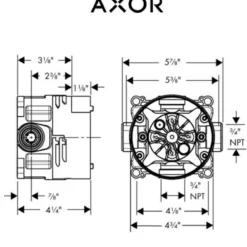 Axor Citterio Thermostatic Shower System With Shower Head, Handshower, Slide Bar, And Volume Control - Includes Rough-In Valve -Royal Sales Store Axor 8.2 91022.1651766117