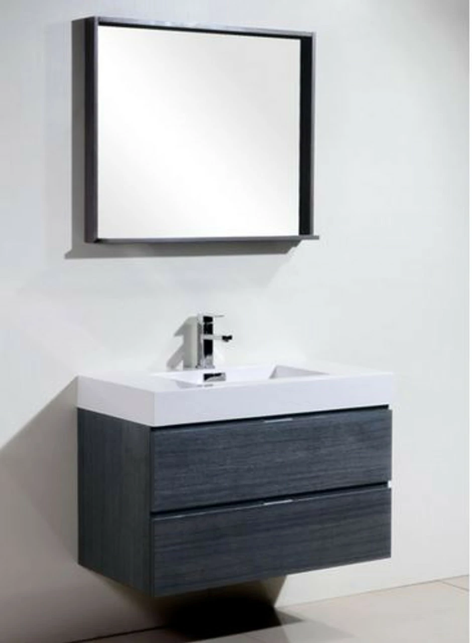 Royal Blizz 36 Inch Gray Oak Wall Mount Modern Bathroom Vanity 4 Royal Blizz 36 Inch Gray Oak Wall Mount Modern Bathroom Vanity - Image 2