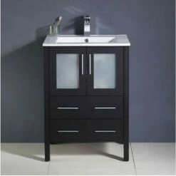Royal Bello 24 Inch Solid Wood Espresso Color Bathroom Vanity