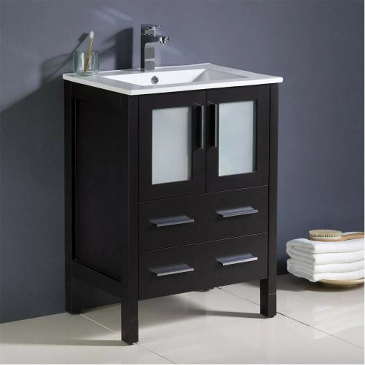 Royal Bello 24 Inch Solid Wood Espresso Color Bathroom Vanity 4 Royal Bello 24 Inch Solid Wood Espresso Color Bathroom Vanity - Image 2