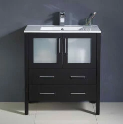 Royal Bello 30 Inch Solid Wood Espresso Bathroom Vanity