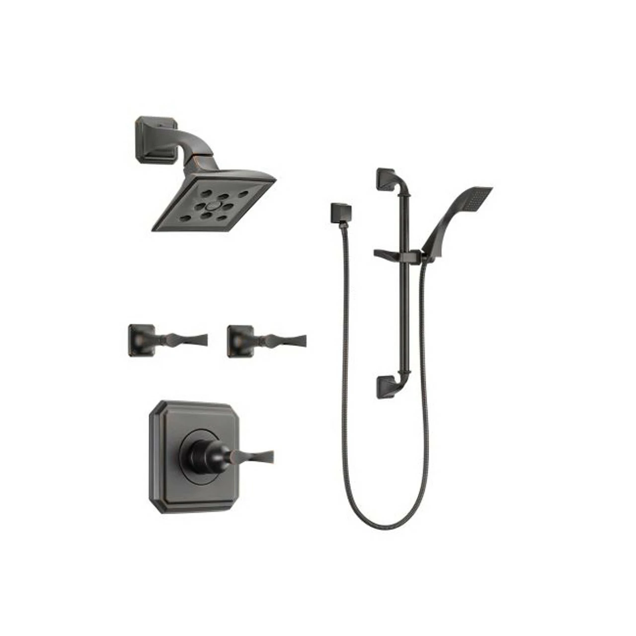 Brizo Sensori Custom Thermostatic Shower System With Showerhead, Volume Controls, And Hand Shower - Valves Included 3 Brizo Sensori Custom Thermostatic Shower System With Showerhead, Volume Controls, And Hand Shower - Valves Included