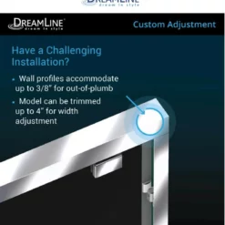 DreamLine Encore 56-60" W X 76" H Semi-Frameless Bypass Sliding Shower Door -Royal Sales Store DL 2.3 60765.1653161743