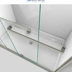 DreamLine Encore 56-60" W X 76" H Semi-Frameless Bypass Sliding Shower Door -Royal Sales Store DL 2 Brushed.3 17160.1653161742