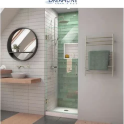 DreamLine Unidoor-LS 72" High X 30" Wide Hinged Frameless Shower Door With Clear Glass