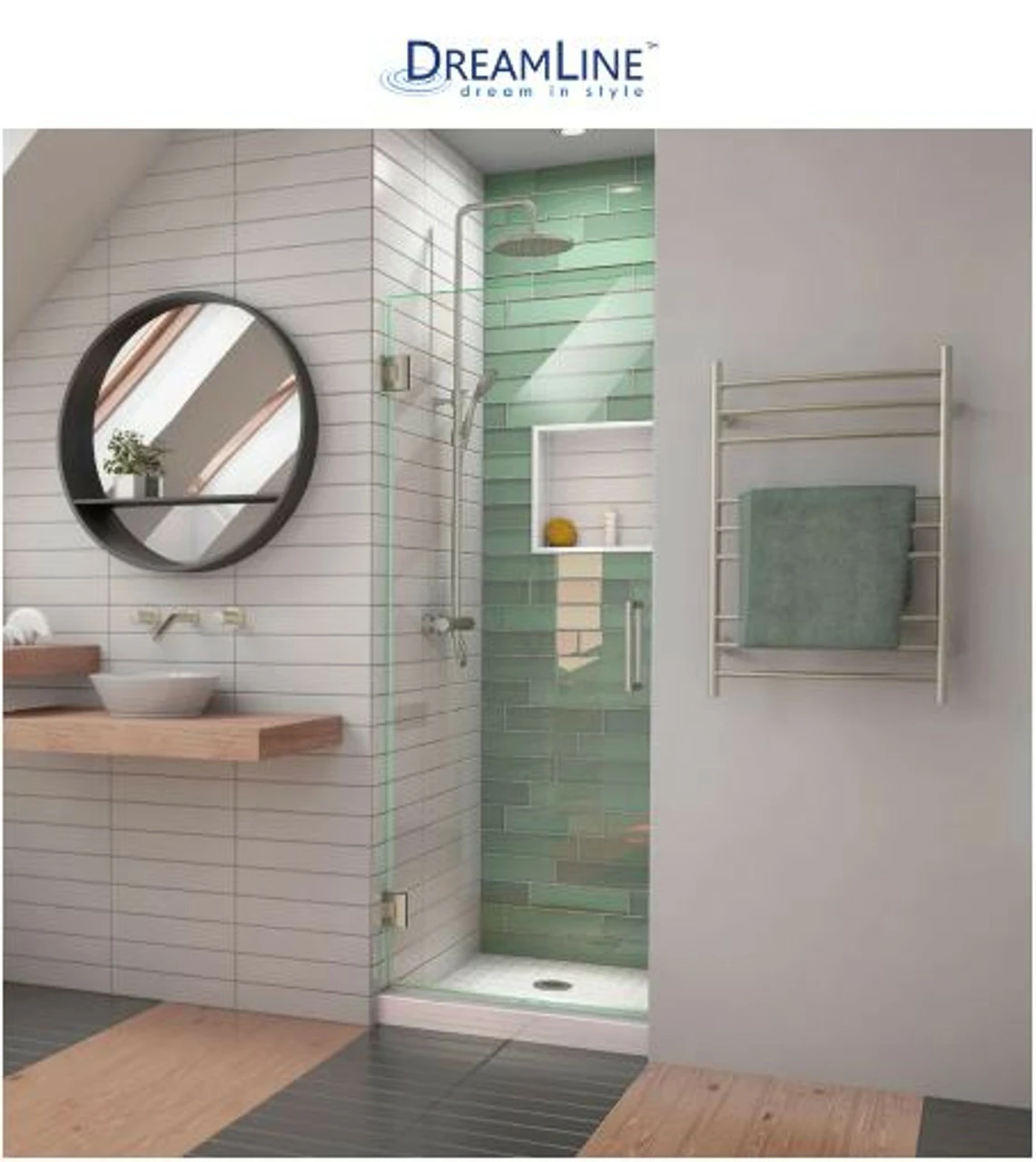 DreamLine Unidoor-LS 72" High X 30" Wide Hinged Frameless Shower Door With Clear Glass 3 DreamLine Unidoor-LS 72" High X 30" Wide Hinged Frameless Shower Door With Clear Glass