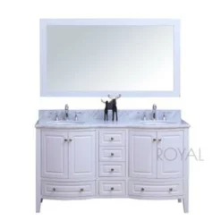 Royal Destiny 72 Inch White Double Sink Bathroom Vanity
