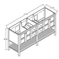 Royal Daytona 60 Inch White Double Sink Bathroom Vanity -Royal Sales Store DTN 1.3 33991.1657569700