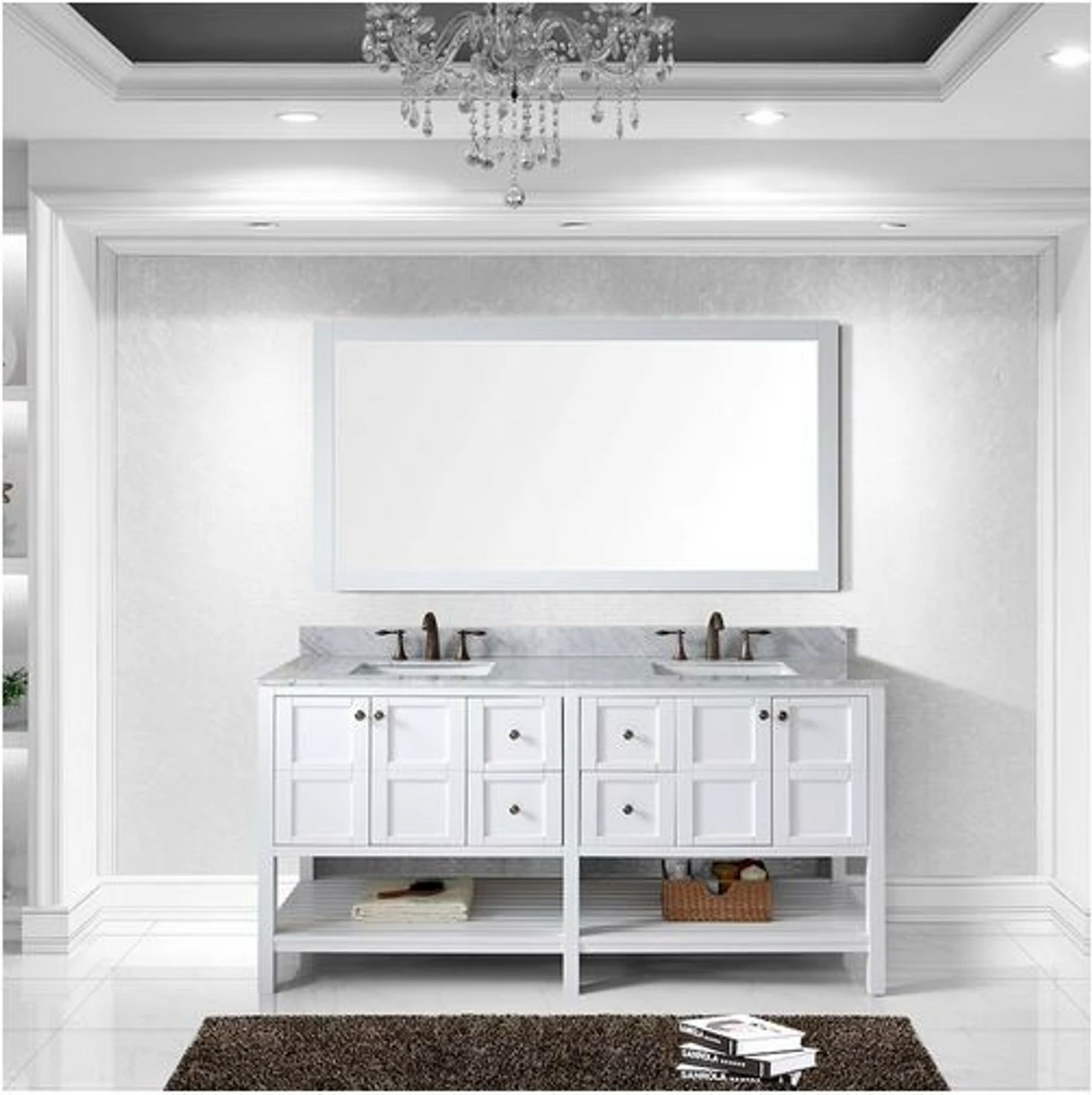 Royal Daytona 72" White Double Sink Bathroom Vanity 4 Royal Daytona 72" White Double Sink Bathroom Vanity - Image 2