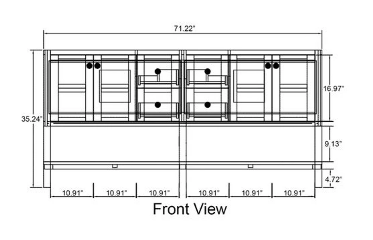 Royal Daytona 72" White Double Sink Bathroom Vanity 7 Royal Daytona 72" White Double Sink Bathroom Vanity - Image 5