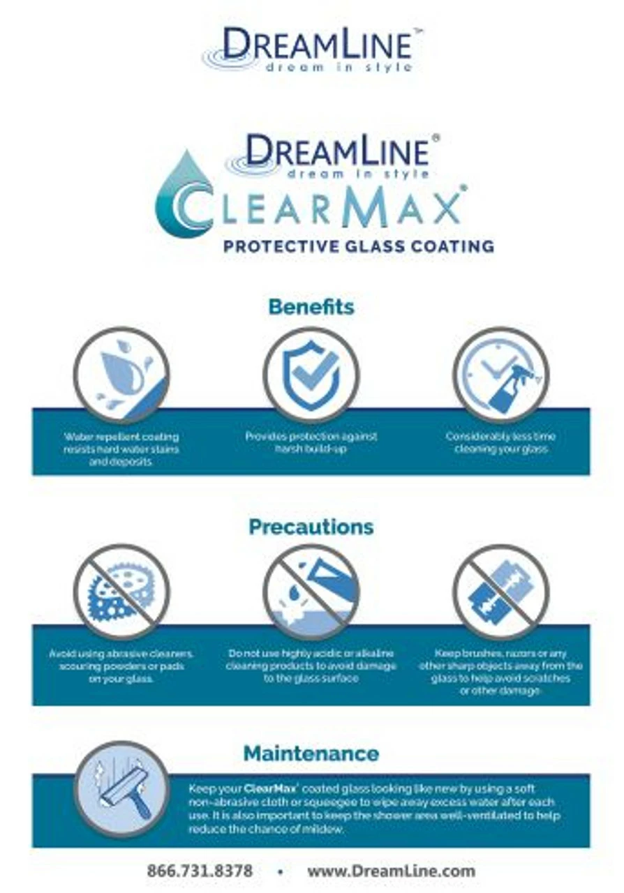 DreamLine Unidoor-LS 72" High X 30" Wide Hinged Frameless Shower Door With Clear Glass 16 DreamLine Unidoor-LS 72" High X 30" Wide Hinged Frameless Shower Door With Clear Glass - Image 14