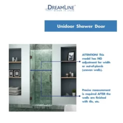 DreamLine Unidoor 72" High X 30" Wide Hinged Frameless Shower Door With Clear Glass -Royal Sales Store Dline 3.13 08549.1653146960
