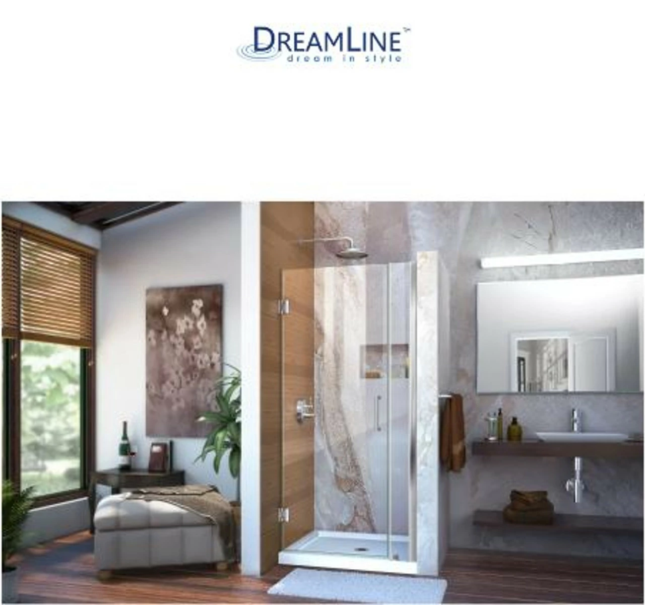 DreamLine Unidoor 72" High X 30" Wide Hinged Frameless Shower Door With Clear Glass (2) 7 DreamLine Unidoor 72" High X 30" Wide Hinged Frameless Shower Door With Clear Glass (2) - Image 5