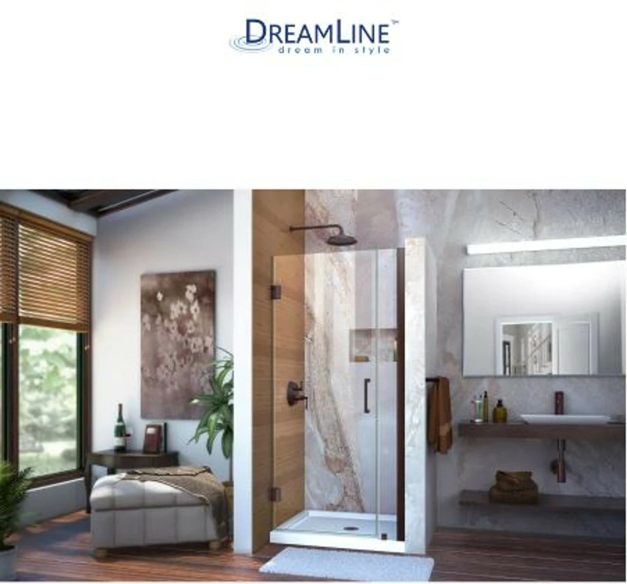 DreamLine Unidoor 72" High X 30" Wide Hinged Frameless Shower Door With Clear Glass (2) 5 DreamLine Unidoor 72" High X 30" Wide Hinged Frameless Shower Door With Clear Glass (2) - Image 3