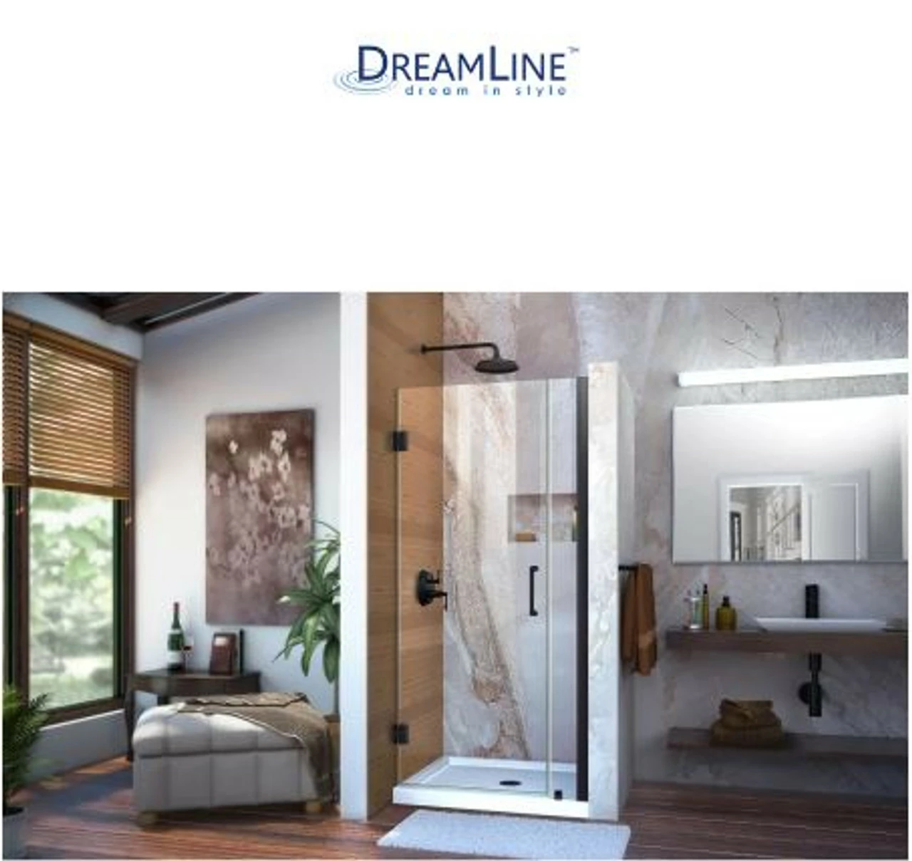 DreamLine Unidoor 72" High X 30" Wide Hinged Frameless Shower Door With Clear Glass (2) 4 DreamLine Unidoor 72" High X 30" Wide Hinged Frameless Shower Door With Clear Glass (2) - Image 2