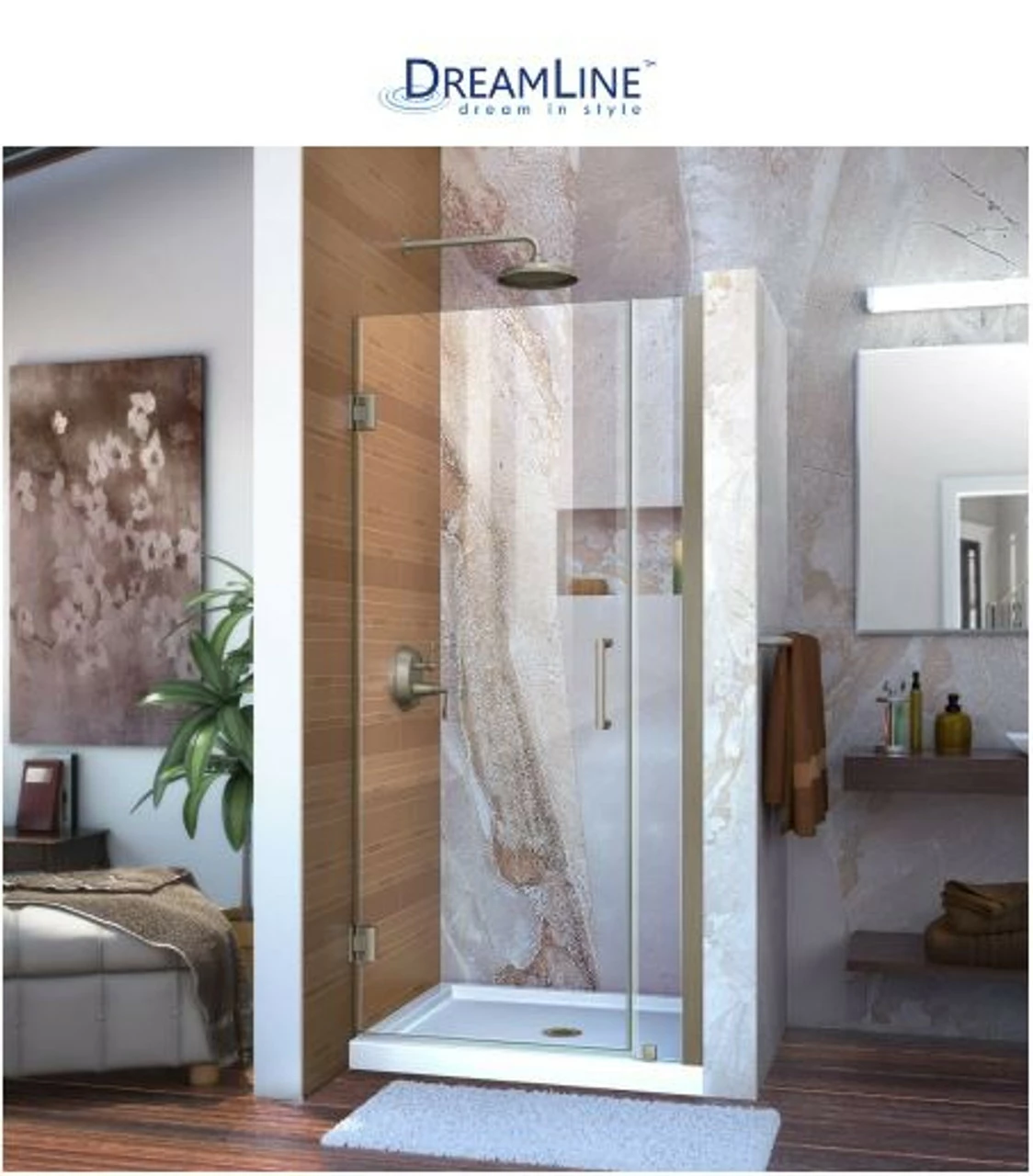 DreamLine Unidoor 72" High X 30" Wide Hinged Frameless Shower Door With Clear Glass (2) 3 DreamLine Unidoor 72" High X 30" Wide Hinged Frameless Shower Door With Clear Glass (2)