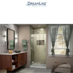 DreamLine Unidoor-X 72" High X 31" Wide Hinged Frameless Shower Door With Clear Glass -Royal Sales Store Dline 5.12 09872.1653155908
