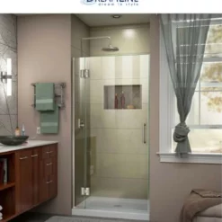 DreamLine Unidoor-X 72" High X 31" Wide Hinged Frameless Shower Door With Clear Glass