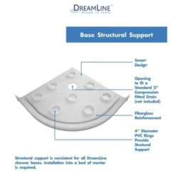 DreamLine Prime 36" Wide X 74 3/4" High Semi-Frameless Frosted Glass Sliding Shower Enclosure - Includes Shower Base -Royal Sales Store Dreamline 19.12 41085.1653338198