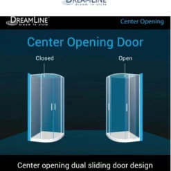 DreamLine Prime 33" Wide X 76 3/4" High Semi-Frameless Frosted Glass Sliding Shower Enclosure - Includes Shower Base -Royal Sales Store Dreamline 19.1 37605.1653334001