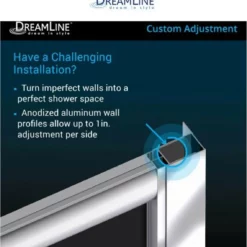 DreamLine Prime 36" Wide X 74 3/4" High Semi-Frameless Frosted Glass Sliding Shower Enclosure - Includes Shower Base -Royal Sales Store Dreamline 19.2 33337.1653338198